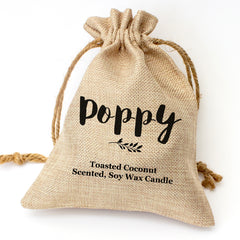 Poppy personalised toasted coconut candle gift set