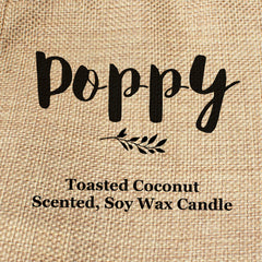 Poppy personalised faux-burlap candle gift bag