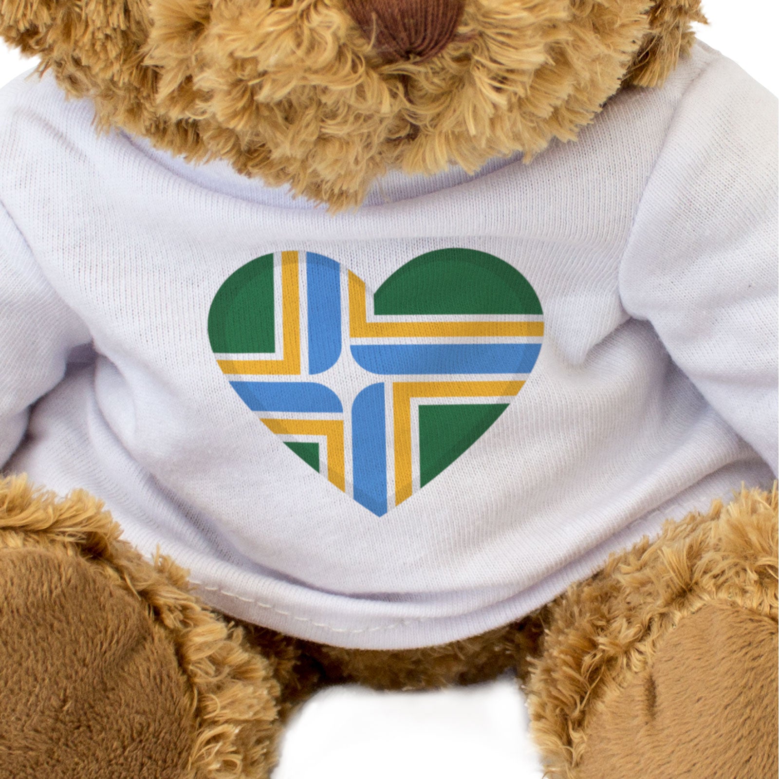PORTLAND CITY FLAG HEART - Teddy Bear - Cute Cuddly Soft - Oregon Gift Present
