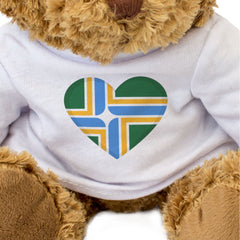 PORTLAND CITY FLAG HEART - Teddy Bear - Cute Cuddly Soft - Oregon Gift Present