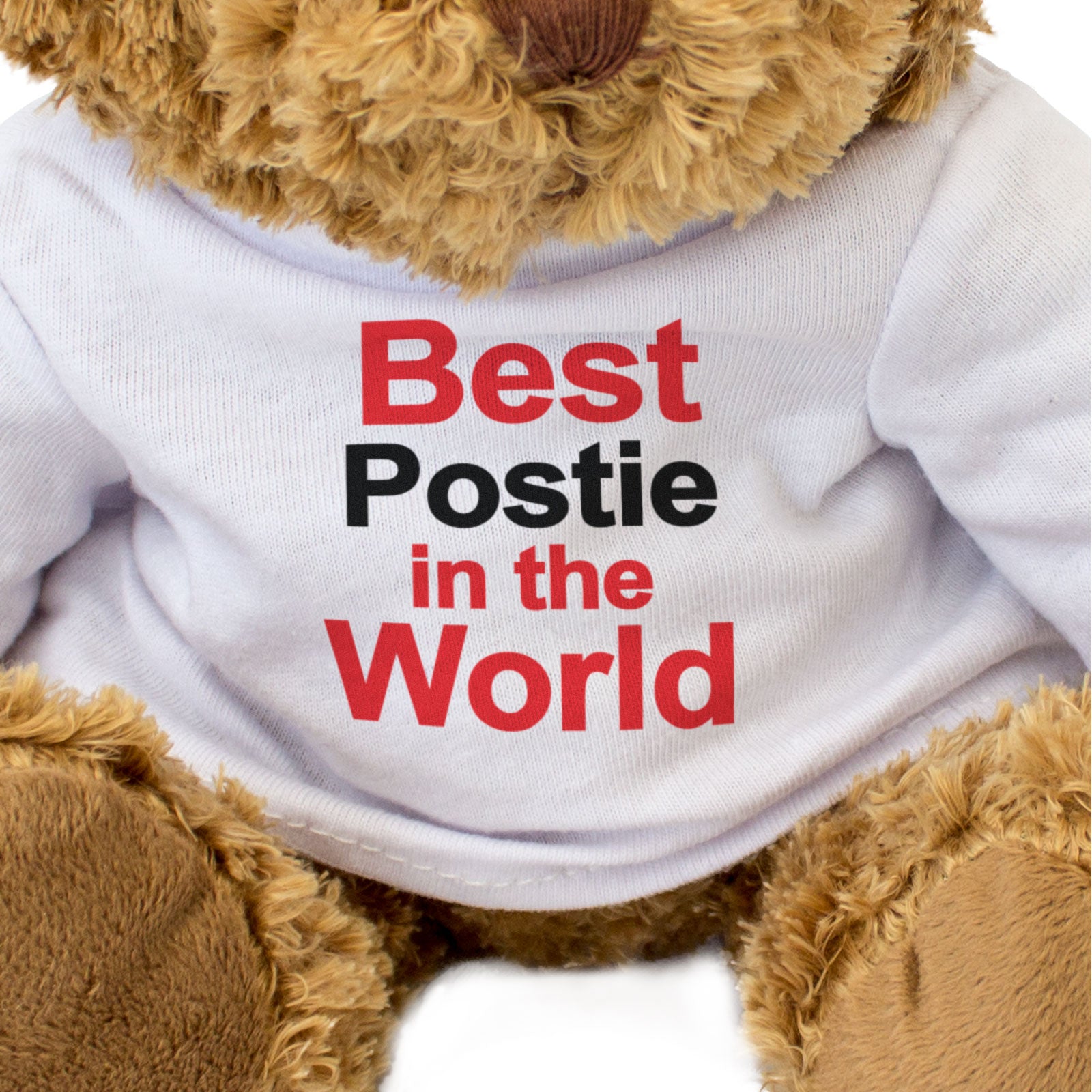 BEST POSTIE IN THE WORLD - Teddy Bear - Cute Funny Soft - Postman Gift Present