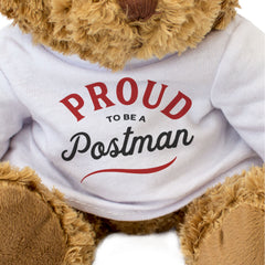 PROUD TO BE A POSTMAN - Teddy Bear - Cute Cuddly Soft - Funny Gift Present