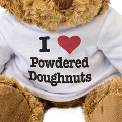 I LOVE POWDERED DOUGHNUTS - Teddy Bear - Cute Cuddly Soft - Gift Present