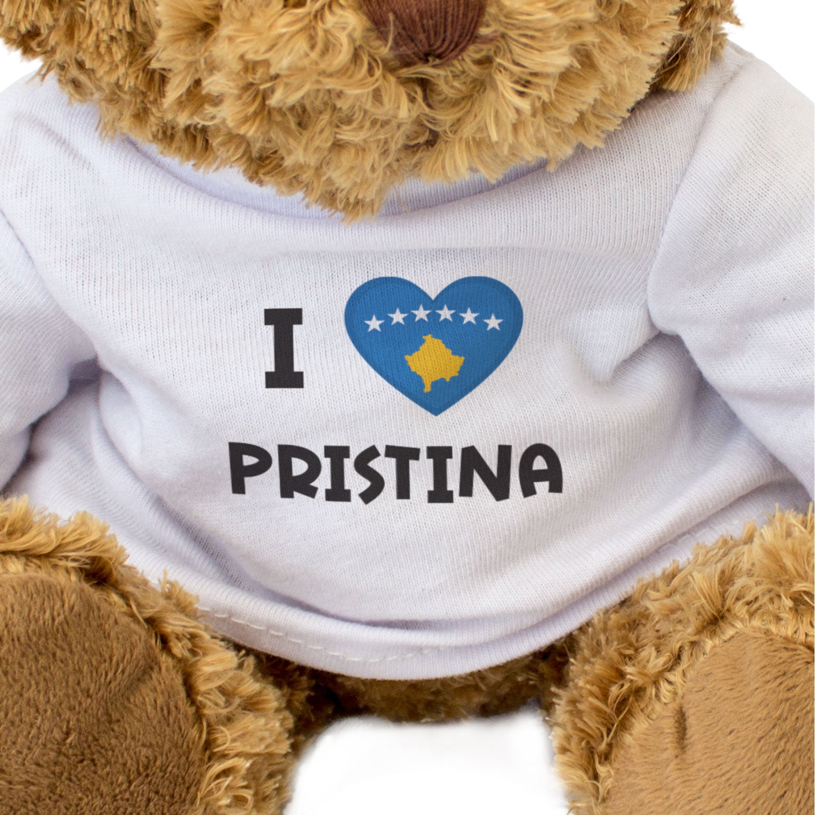I LOVE PRISTINA (KOSOVO FLAG) - Teddy Bear - Cute Cuddly - Gift Present
