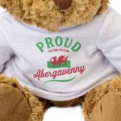 PROUD TO BE FROM ABERGAVENNY (WALES FLAG) - Teddy Bear - Welsh Gift Present