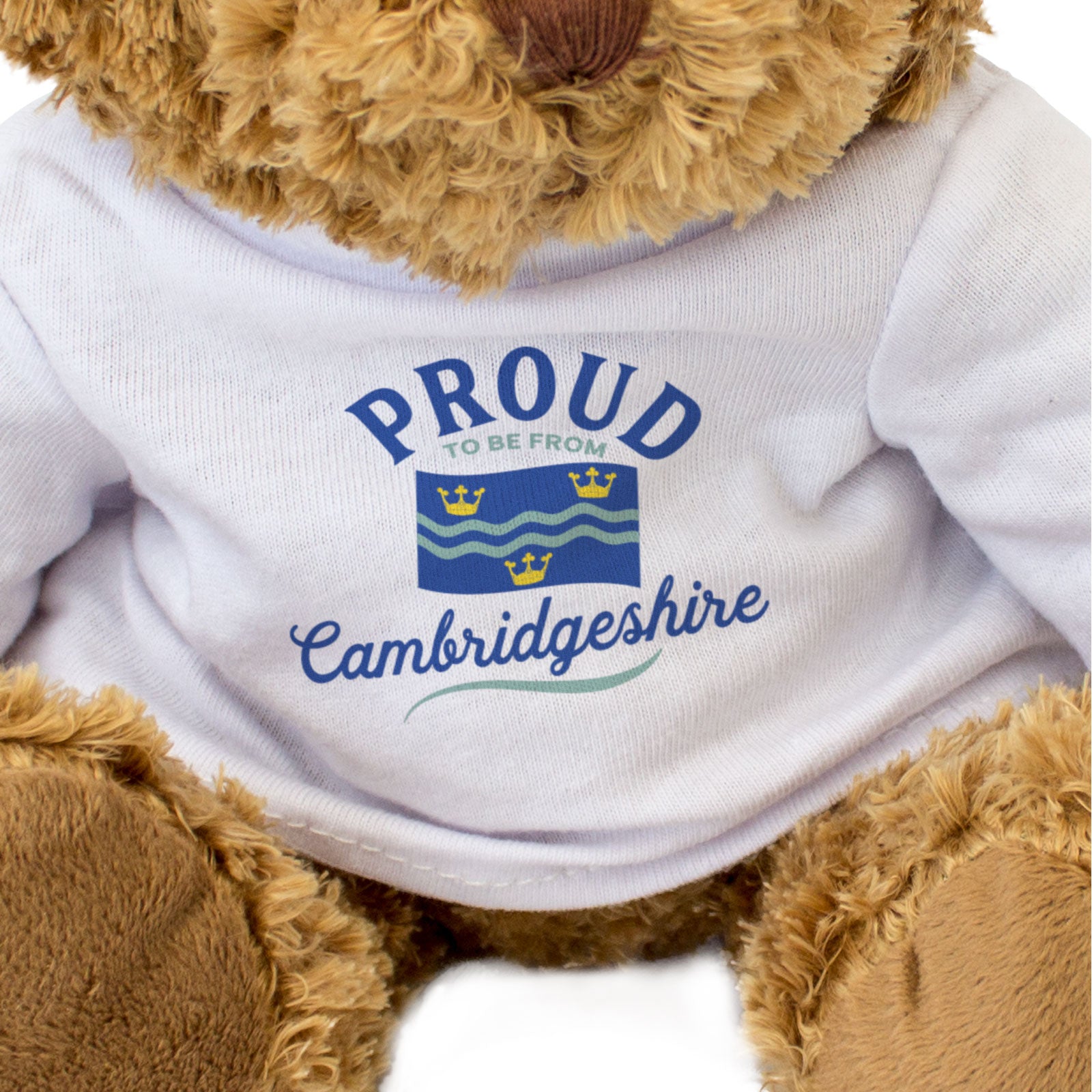 PROUD TO BE FROM CAMBRIDGESHIRE - Teddy Bear - Cute Cuddly Soft - Gift Present