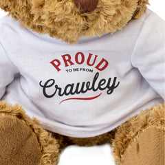 PROUD TO BE FROM CRAWLEY - Teddy Bear - Cute Cuddly Soft - Gift Present