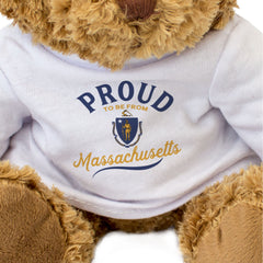 PROUD TO BE FROM MASSACHUSETTS - Teddy Bear - Cute Cuddly Soft - Gift Present