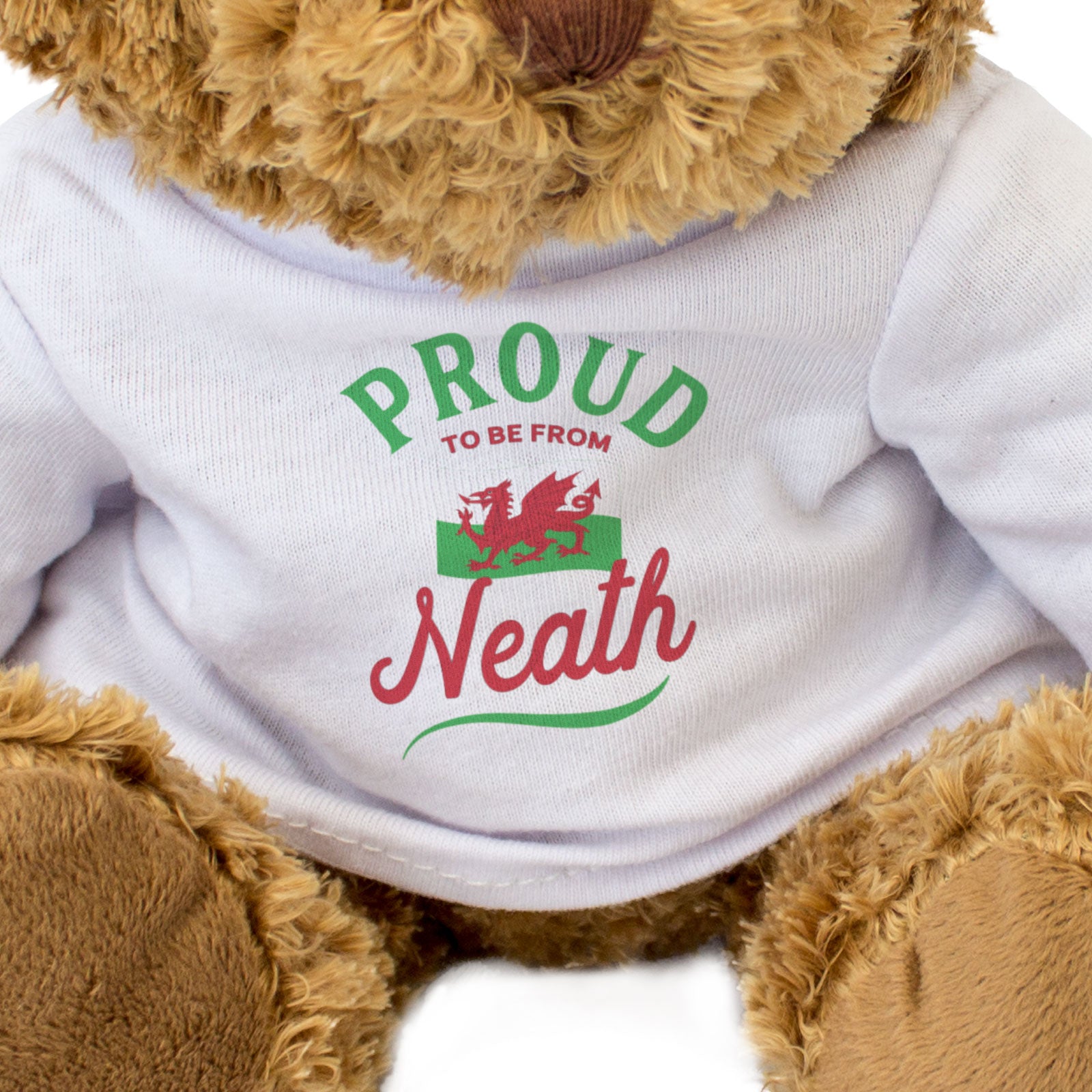 PROUD TO BE FROM NEATH (WALES FLAG) - Teddy Bear - Cute - Welsh Gift Present
