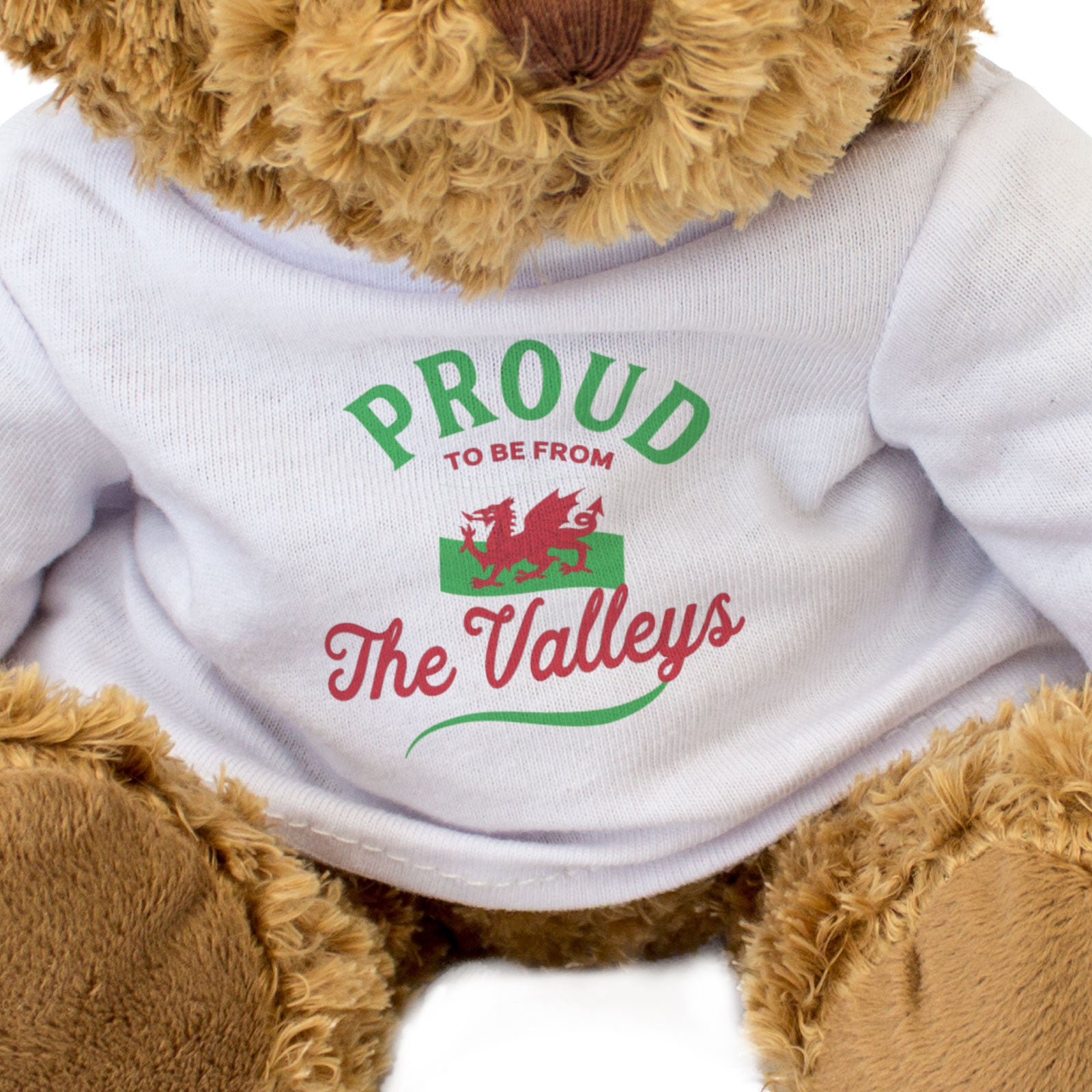 PROUD TO BE FROM THE VALLEYS (WALES FLAG) - Teddy Bear - Cute - Gift Present