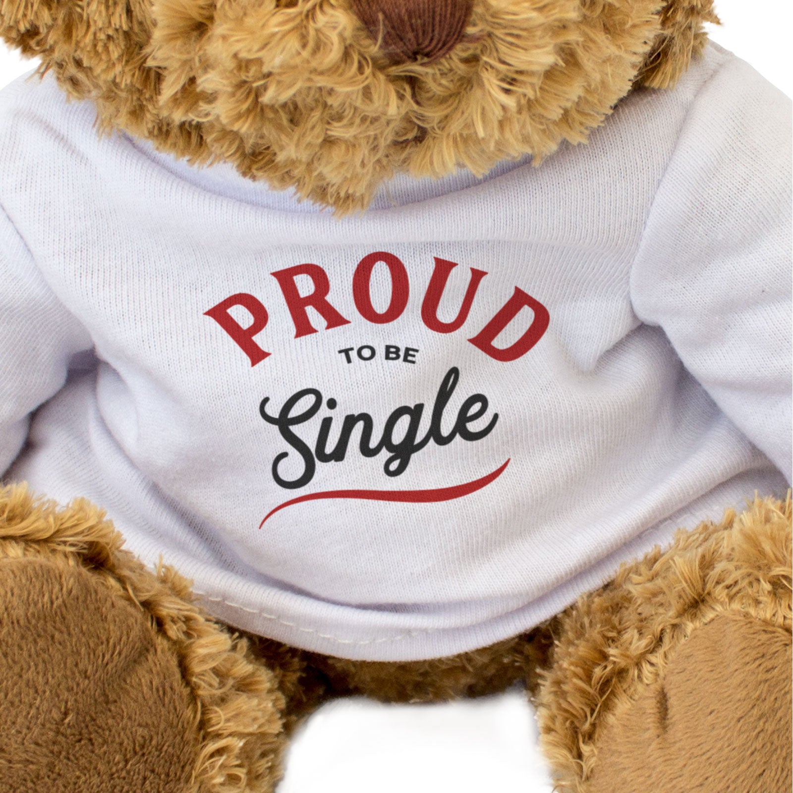 PROUD TO BE SINGLE- Teddy Bear - Cute Cuddly Soft - Funny Gift Present
