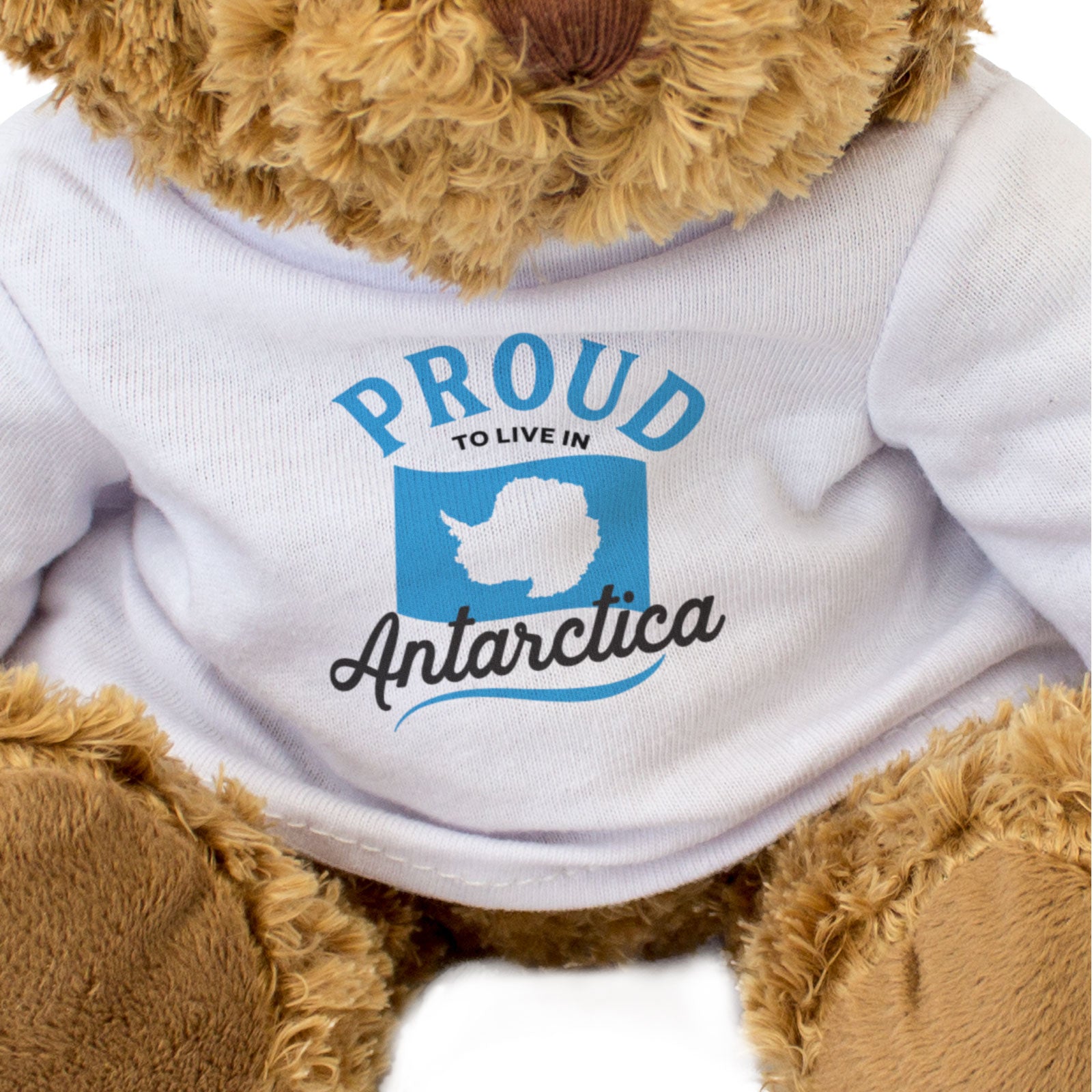 PROUD TO LIVE IN ANTARCTICA - Teddy Bear - Cute Cuddly Soft - Funny Gift Present