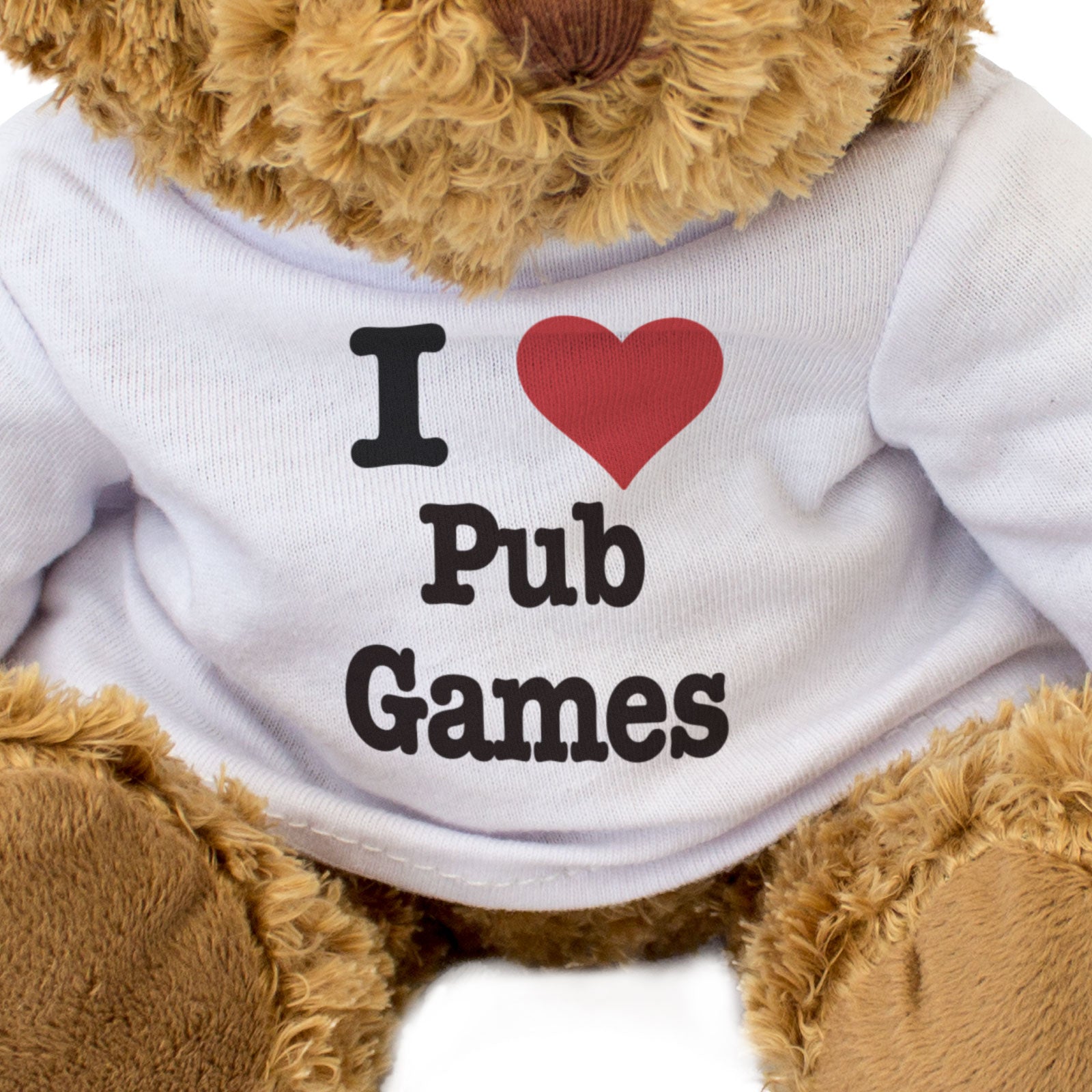 I LOVE PUB GAMES - Teddy Bear - Cute Cuddly Soft Adorable - Gift Present