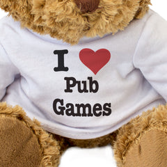 I LOVE PUB GAMES - Teddy Bear - Cute Cuddly Soft Adorable - Gift Present
