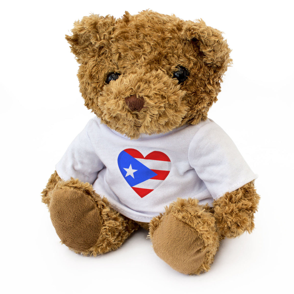 PUERTO RICO FLAG HEART - Teddy Bear - Cute Cuddly Soft - USA Gift Present