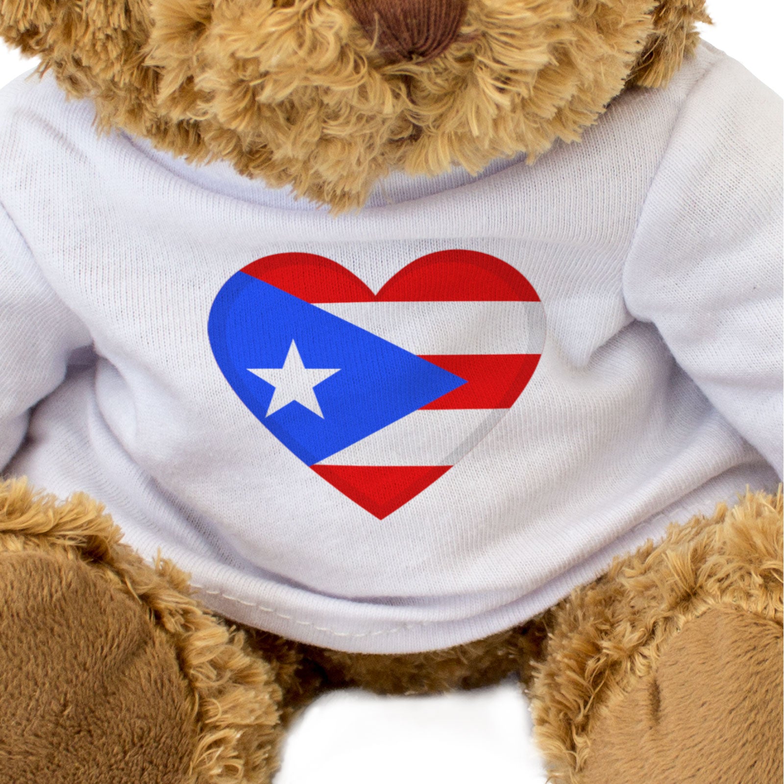 PUERTO RICO FLAG HEART - Teddy Bear - Cute Cuddly Soft - USA Gift Present