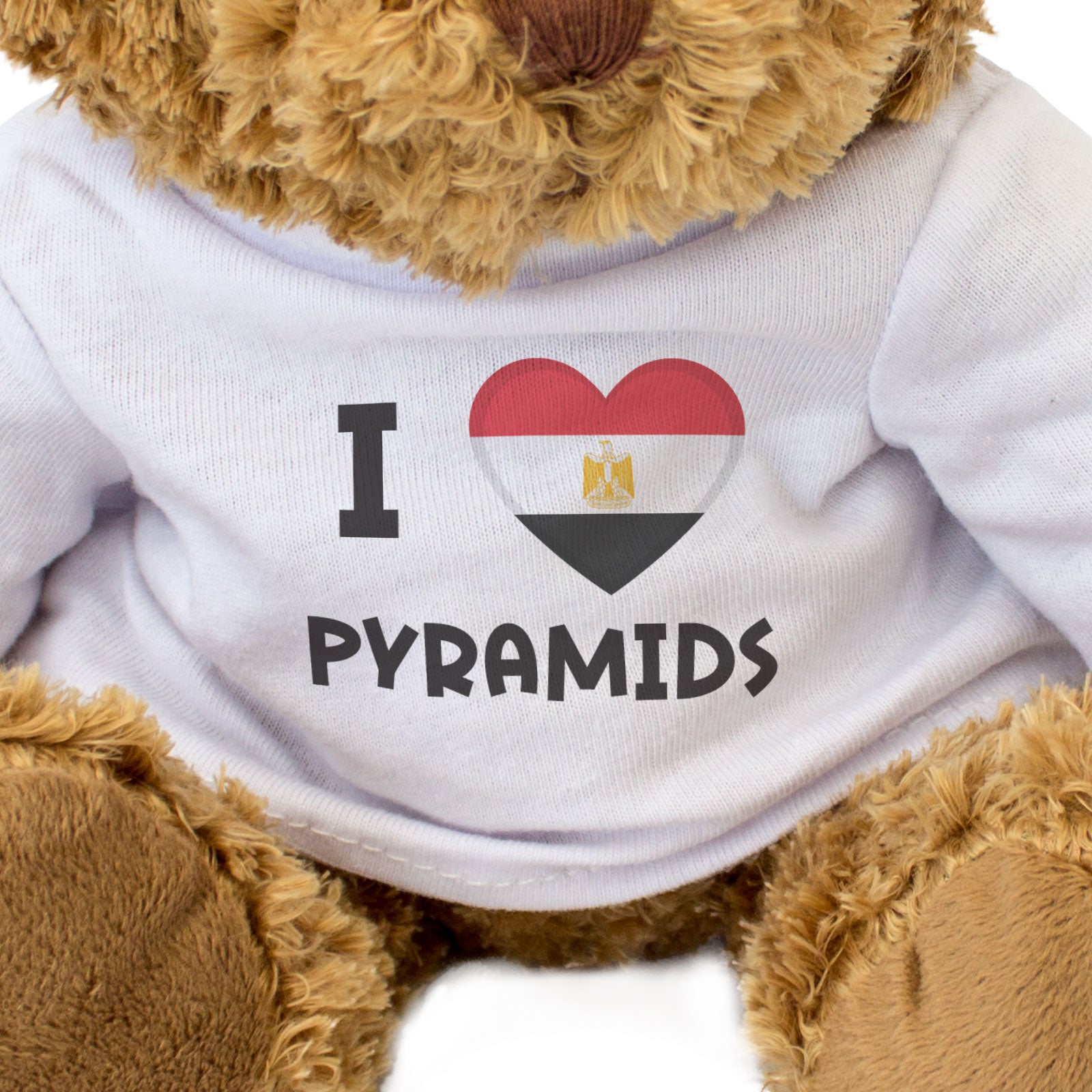 I LOVE PYRAMIDS (EGYPT FLAG) - Teddy Bear - Cute Funny - Souvenir Gift Present