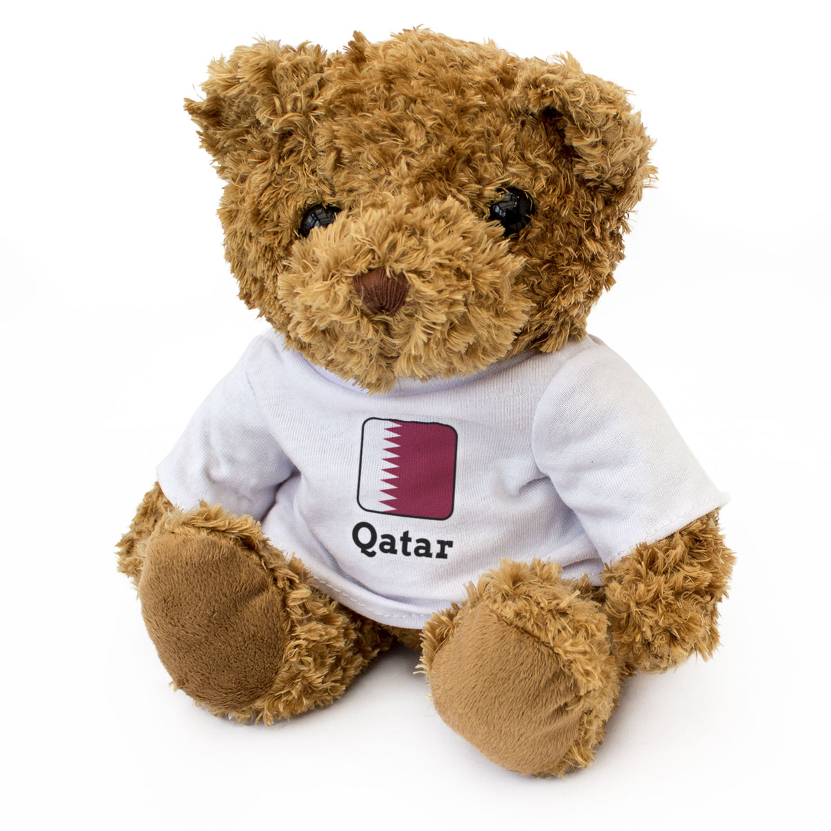 QATAR FLAG SQUARE - Teddy Bear - Cute Funny - Qatari Souvenir Gift Present