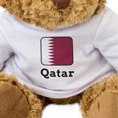 QATAR FLAG SQUARE - Teddy Bear - Cute Funny - Qatari Souvenir Gift Present