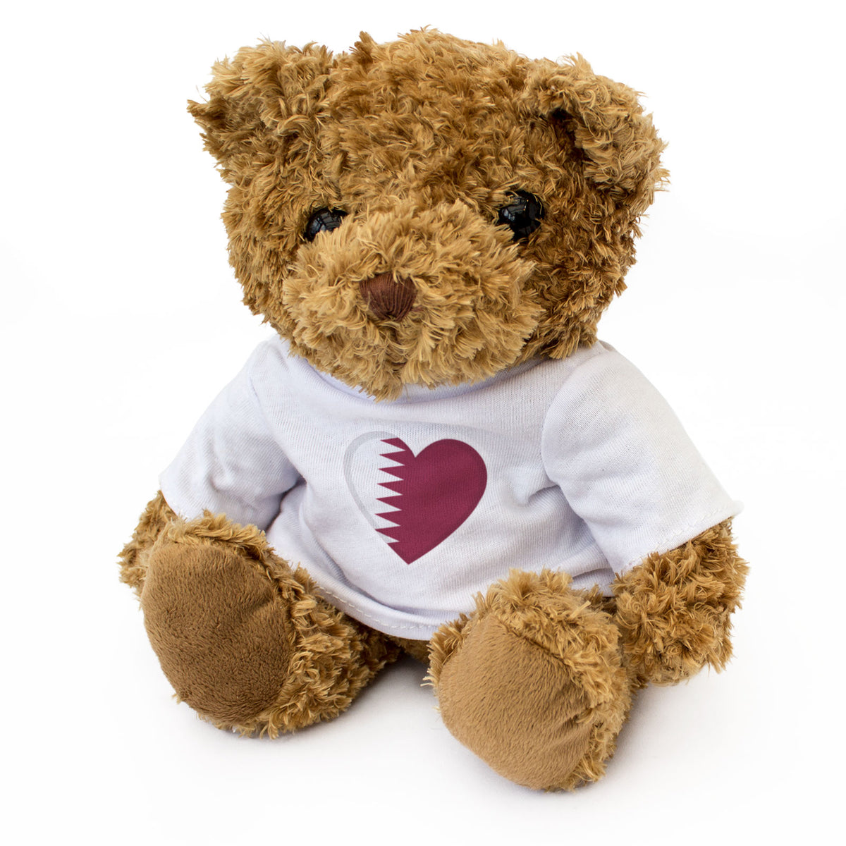 QATAR FLAG HEART - Teddy Bear - Cute Funny Soft - Qatari Souvenir Gift Present