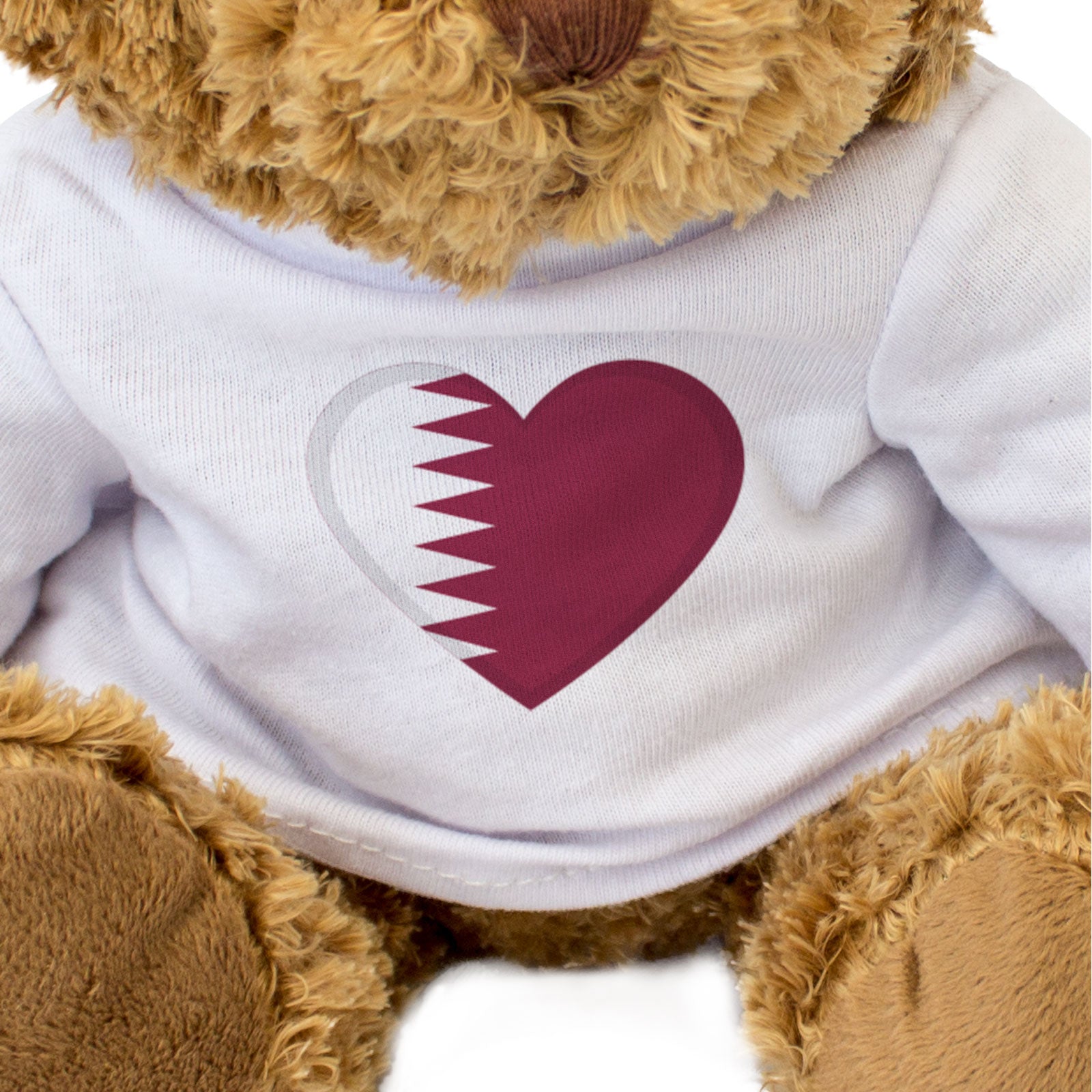 QATAR FLAG HEART - Teddy Bear - Cute Funny Soft - Qatari Souvenir Gift Present