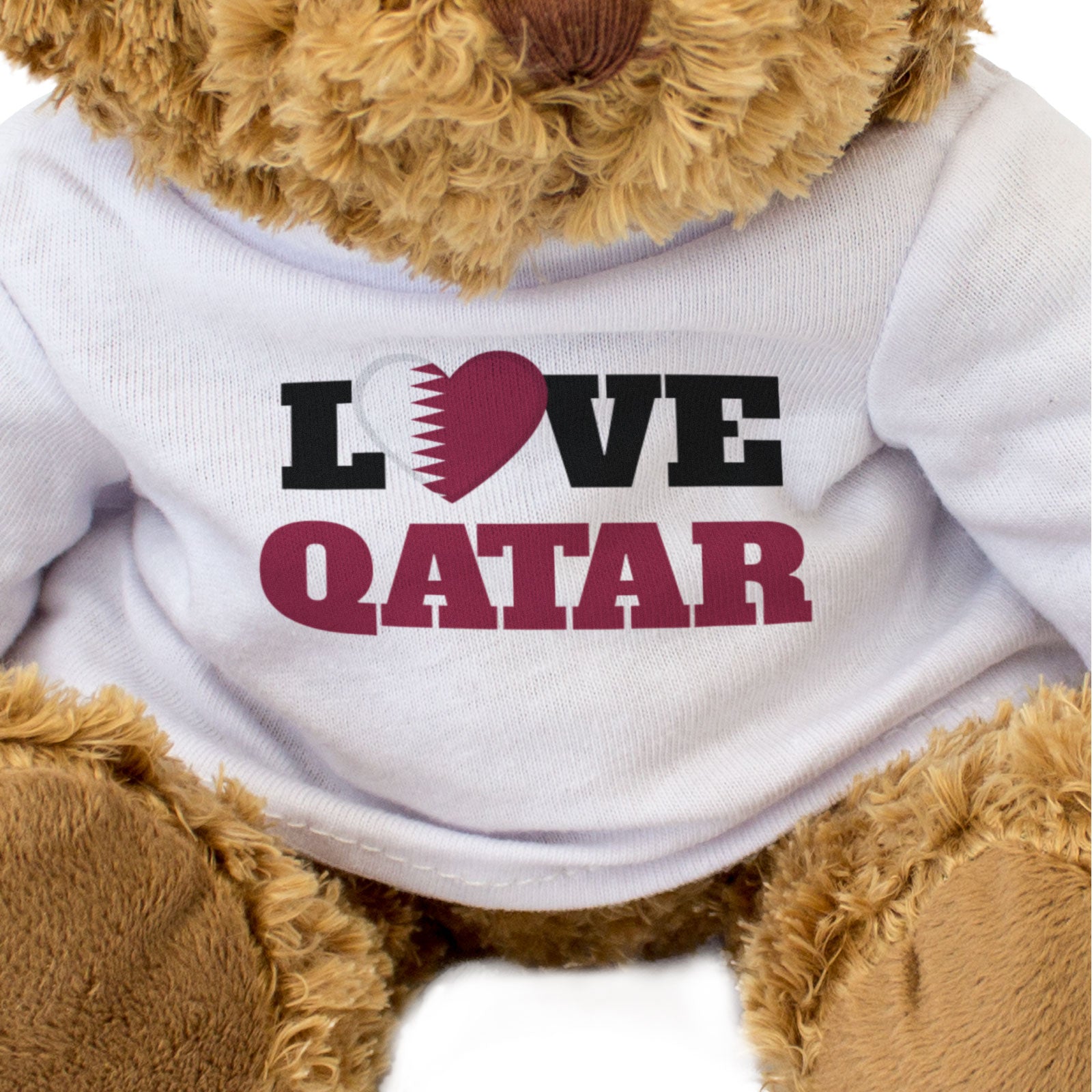 LOVE QATAR (FLAG HEART) - Teddy Bear - Cute Funny - Souvenir Gift Present