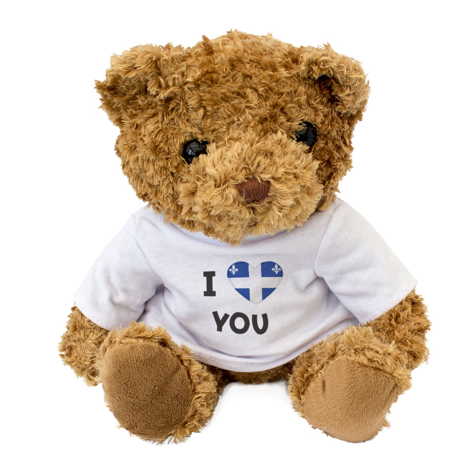 I LOVE YOU (QUEBEC FLAG) - Teddy Bear - Romantic Canadian Gift Present