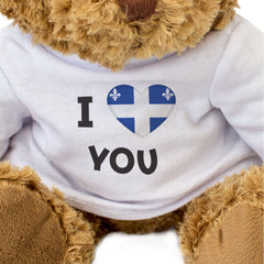 I LOVE YOU (QUEBEC FLAG) - Teddy Bear - Romantic Canadian Gift Present