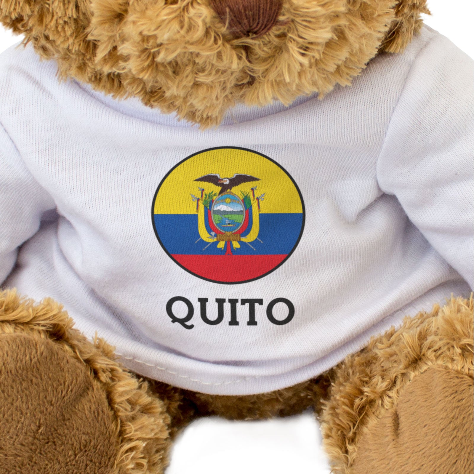 QUITO (ECUADOR FLAG ROUNDEL) - Teddy Bear - Cute Funny - Souvenir Gift Present