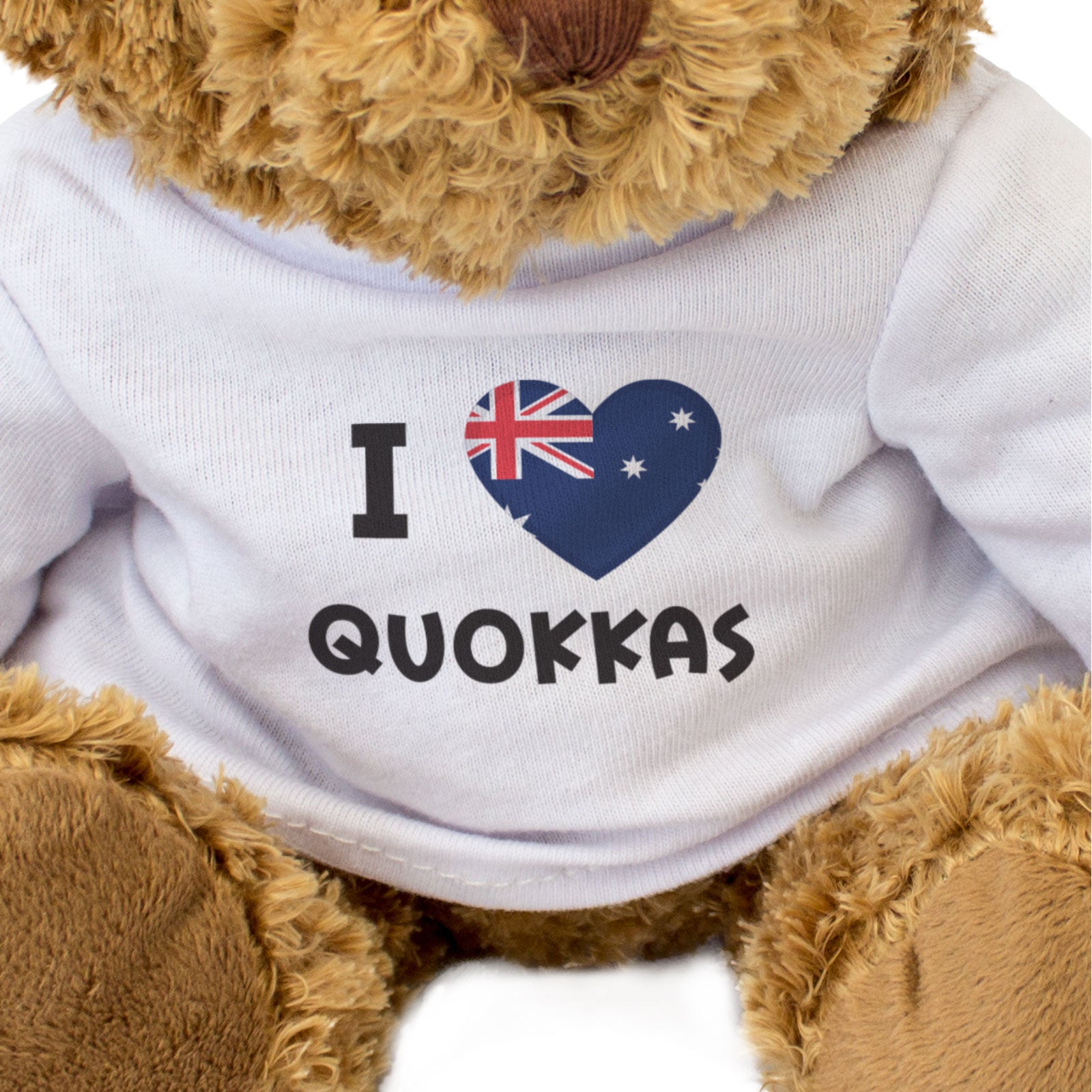 I LOVE QUOKKAS (AUSTRALIA FLAG) - Teddy Bear - Cute Funny - Gift Present