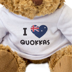 I LOVE QUOKKAS (AUSTRALIA FLAG) - Teddy Bear - Cute Funny - Gift Present