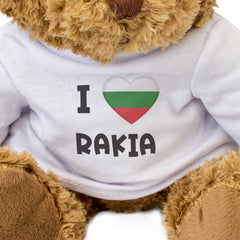 I LOVE RAKIA (BULGARIA FLAG) - Teddy Bear - Cute Funny Souvenir Gift Present