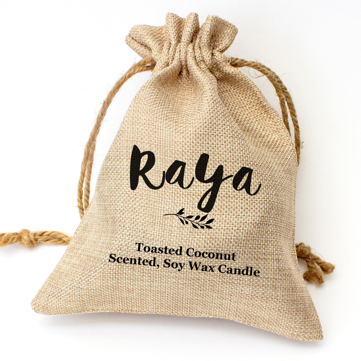 Raya personalised toasted coconut candle gift set