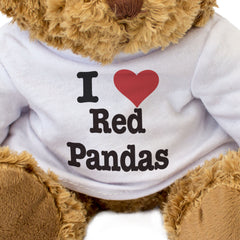 I LOVE RED PANDAS - Teddy Bear - Cute Cuddly Soft Adorable - Gift Present