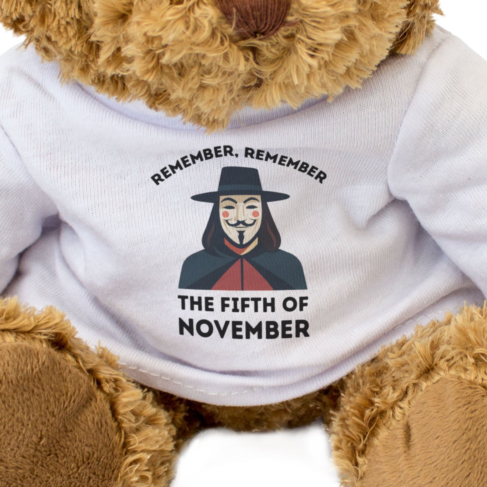 REMEMBER REMEMBER THE FIFTH OF NOVEMBER - Teddy Bear - Guy Fawkes Gift Present