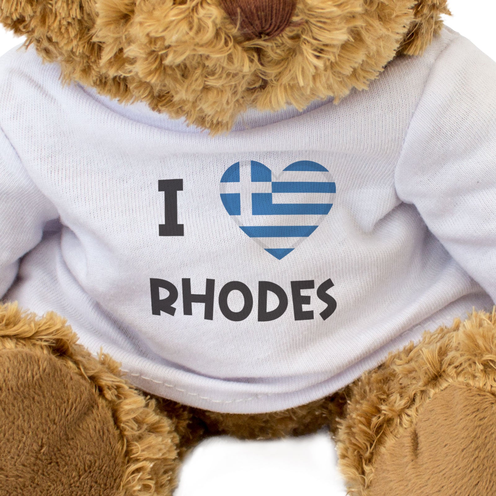 I LOVE RHODES (GREECE FLAG) - Teddy Bear - Cute Funny Souvenir Gift Present