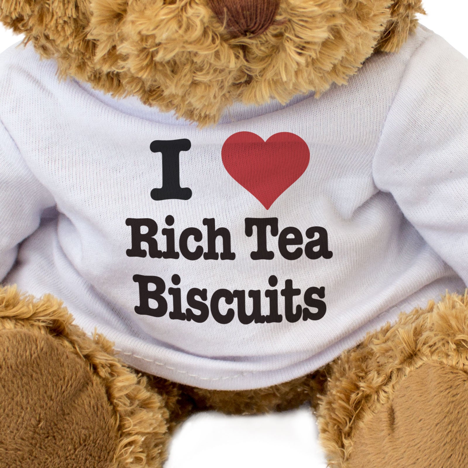 I LOVE RICH TEA BISCUITS - Teddy Bear - Cute Cuddly Soft - Funny Gift Present