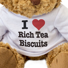 I LOVE RICH TEA BISCUITS - Teddy Bear - Cute Cuddly Soft - Funny Gift Present