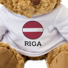 RIGA (LATVIA FLAG ROUNDEL) - Teddy Bear - Funny Souvenir Gift Present