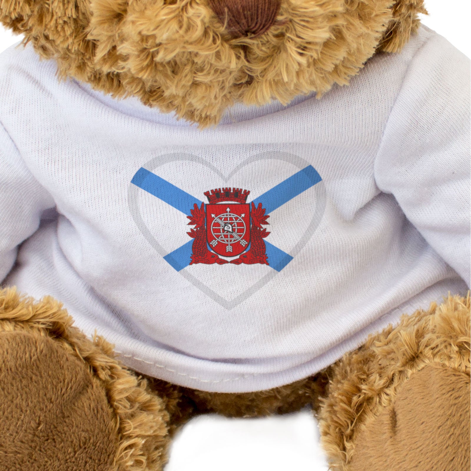 RIO DE JANEIRO FLAG HEART - Teddy Bear - Cute Cuddly Soft - Brazil Gift Present