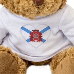 RIO DE JANEIRO FLAG HEART - Teddy Bear - Cute Cuddly Soft - Brazil Gift Present