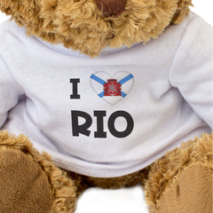 I LOVE RIO FLAG - Teddy Bear - Cute Cuddly Soft Adorable - Brazil Gift Present