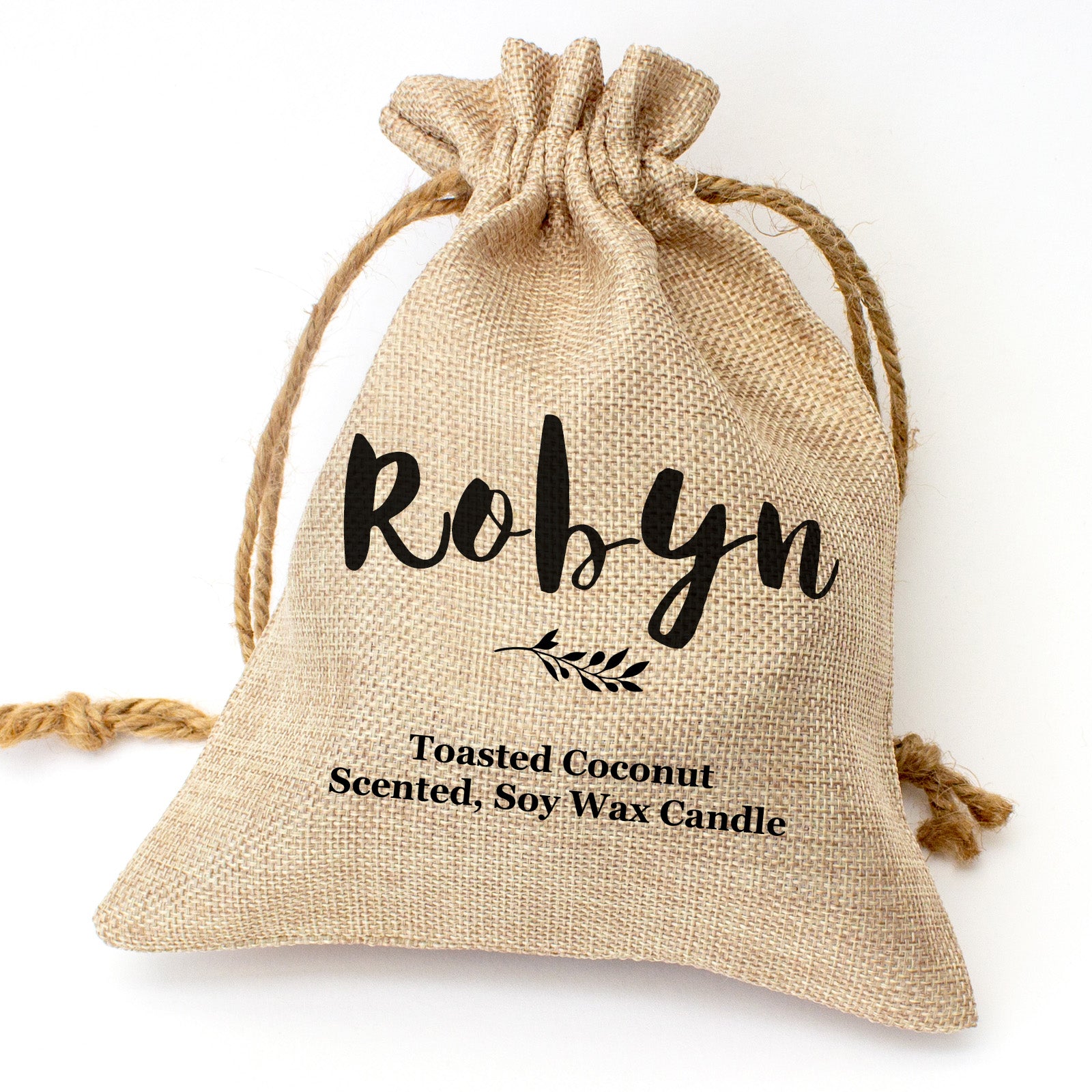 Robyn personalised toasted coconut candle gift set
