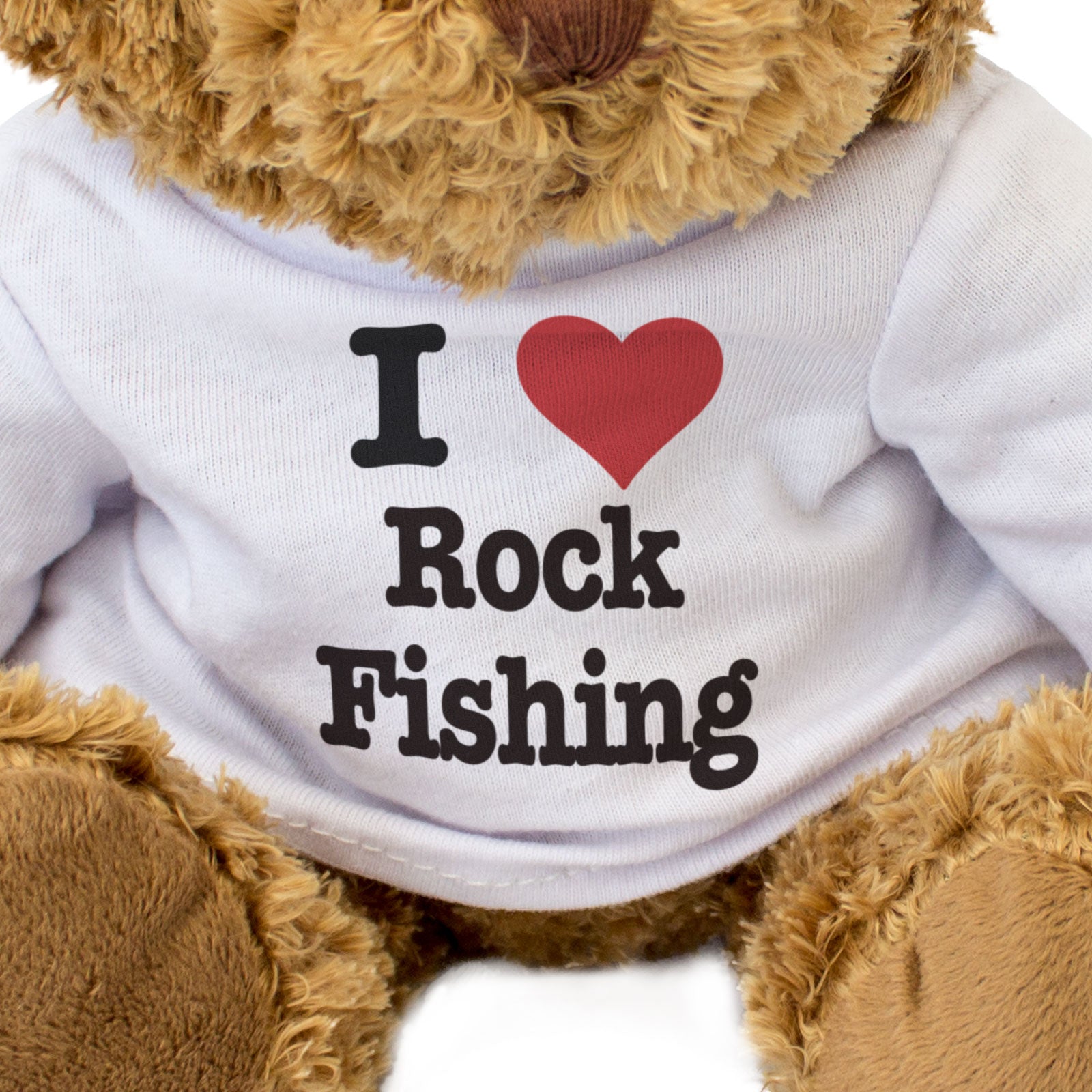 I LOVE ROCK FISHING - Teddy Bear - Cute Cuddly Soft Adorable - Gift Present