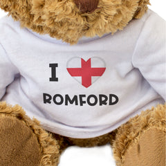 I LOVE ROMFORD (ENGLAND FLAG) - Teddy Bear - Cute Cuddly - Funny Gift Present