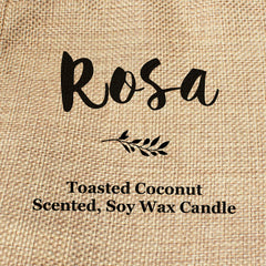 Rosa personalised faux-burlap candle gift bag