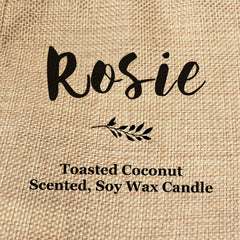 Rosie personalised faux-burlap candle gift bag