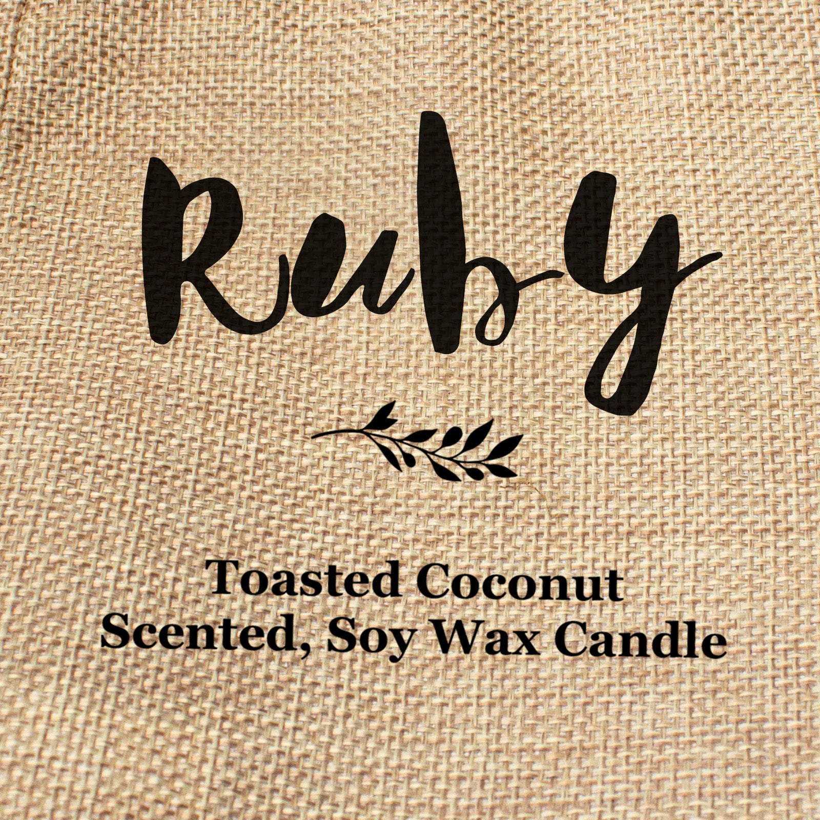 Ruby personalised faux-burlap candle gift bag