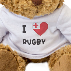I LOVE RUGBY (TONGA FLAG) - Teddy Bear - Cute Funny Soft - Souvenir Gift Present