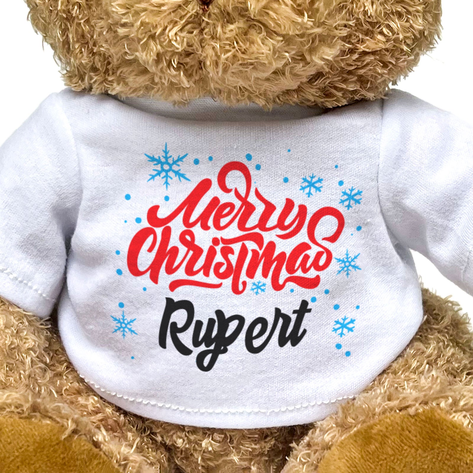 MERRY CHRISTMAS RUPERT - Teddy Bear - Cute Cuddly Soft - Xmas Gift Present